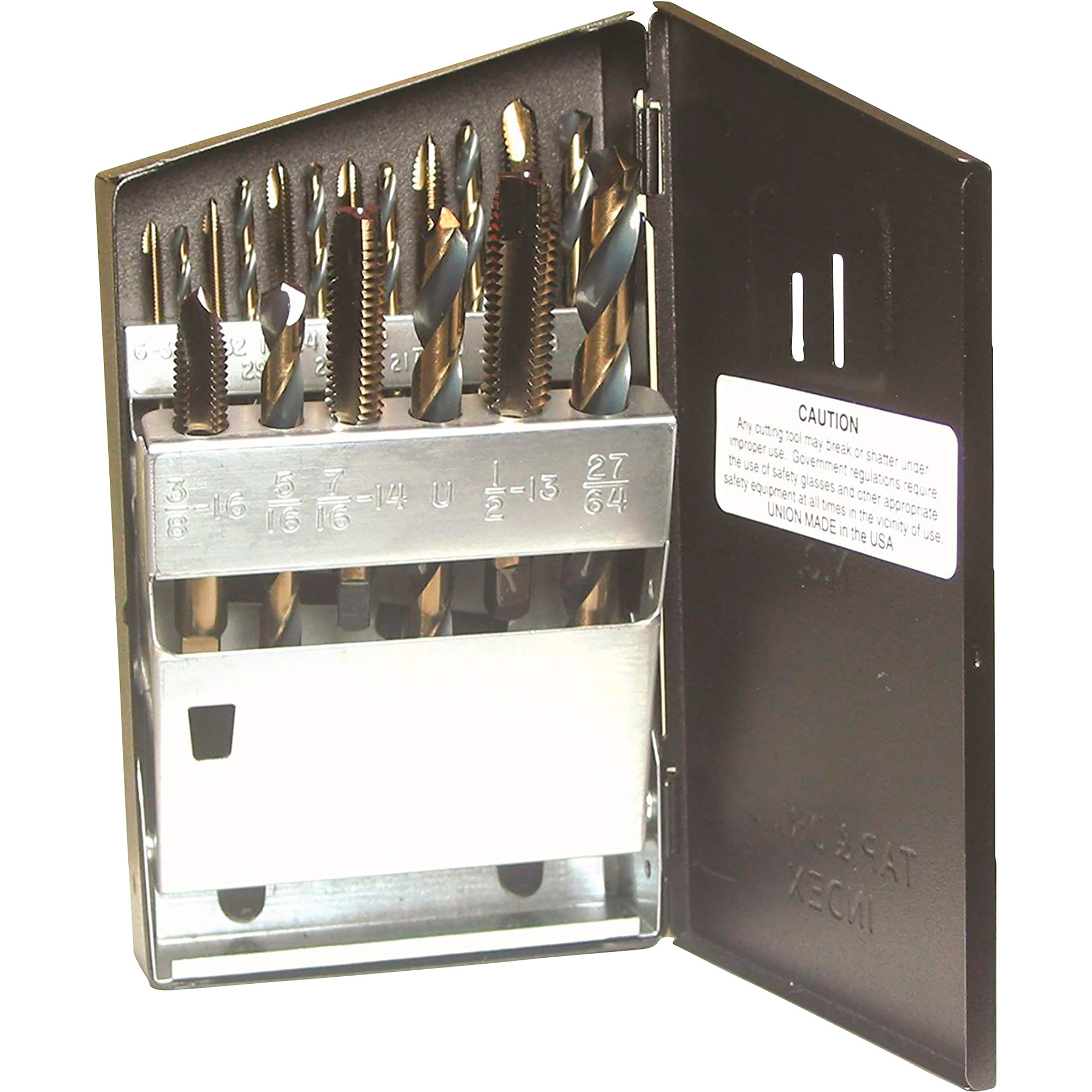 Viking Drill Super Premium Tap and Drill Bit Set with Case - 18-Pc., Hi-Molybdenum Steel, Model# 57580